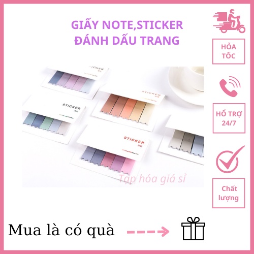 Giấy Note, sticker đánh dấu trang nhiều màu