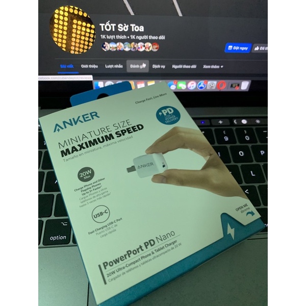 Sạc 𝗔𝗡𝗞𝗘𝗥 𝗣𝗼𝘄𝗲𝗿𝗣𝗼𝗿𝘁 𝗣𝗗 𝗡𝗔𝗡𝗢 III 20W, IQ 20W Chính hãng