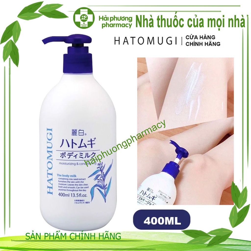 Sữa dưỡng thể làm trắng da Hatomugi Body Milk 400ml - Nhật Bản