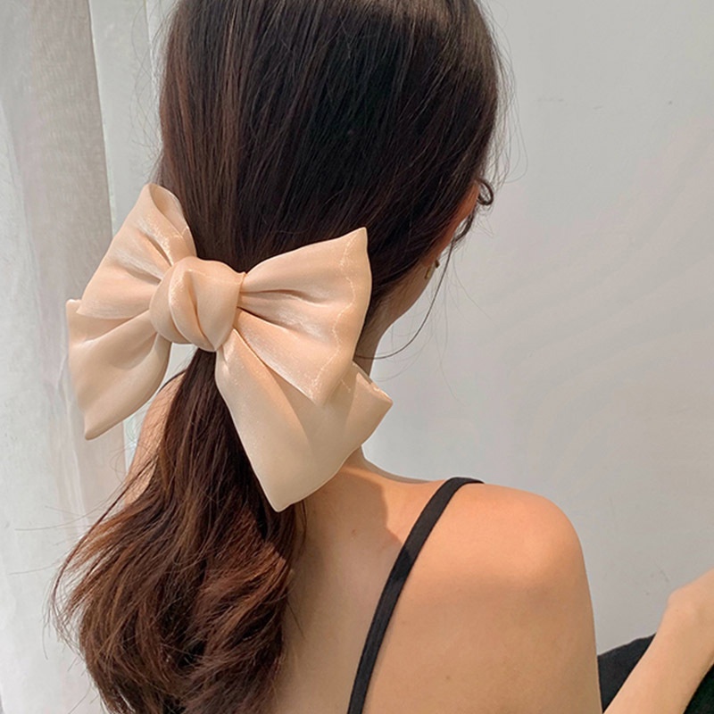 Kẹp tóc nơ thắt satin phụ kiện cho bé gái
