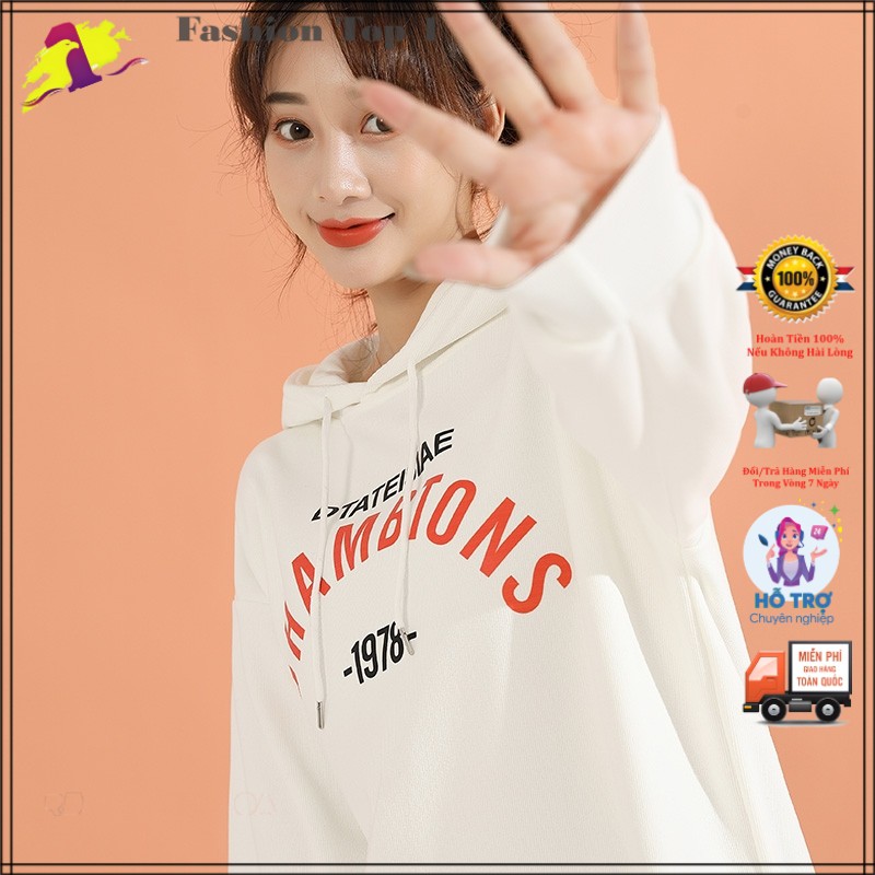 Áo Hoodie nam nữ phong cách unisex hàn quốc freesize dưới 70kg ohambtons FS.Top1