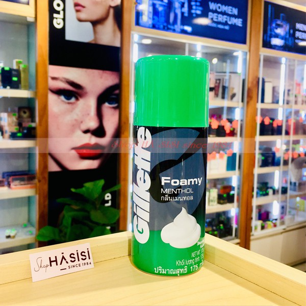 Kem Bọt Cạo Râu Hương Bạc Hà GILLETTE FOAMY METHOL LIME 175ml