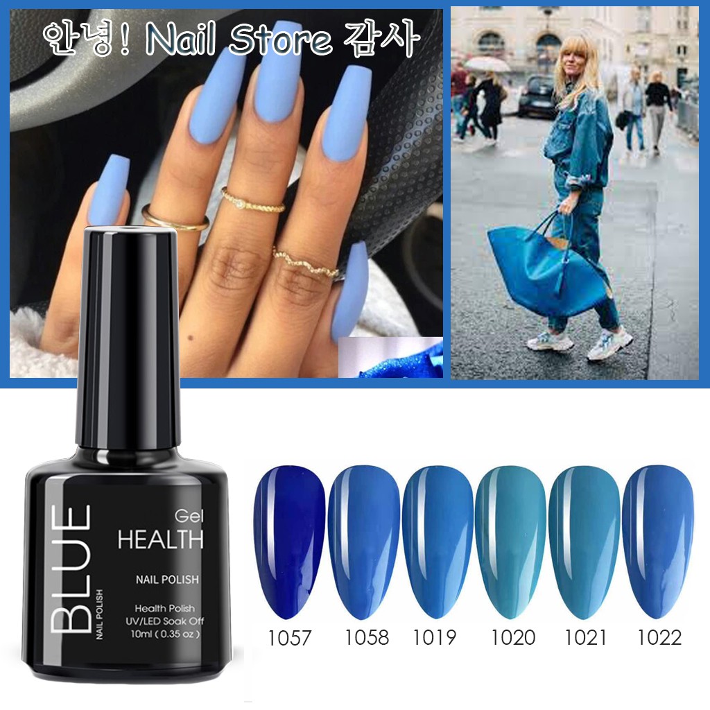 Gel sơn móng tay BLUE NAIL POLISH 1057-1023 hiệu ứng tone blue xanh coban navy màu sắc nhã nhặn