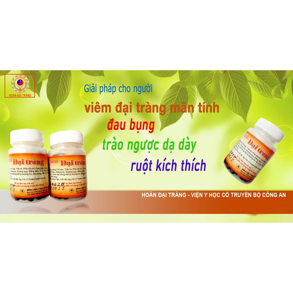 Đại tràng hoàn, Sản phẩm của viện YHCT BCA chuyên dùng cho đại tràng cấp mãn tính, co thắt, đau bụng, Trào ngược