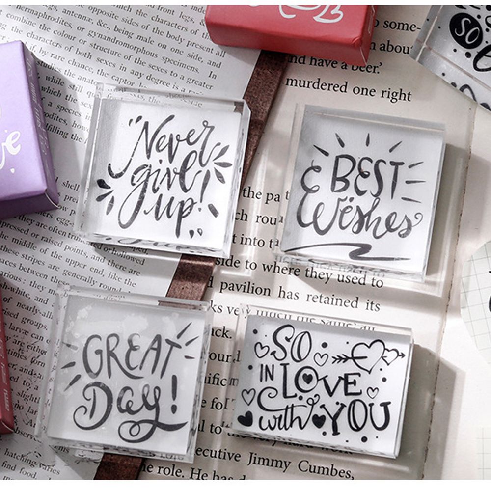 LANFY Only You Con dấu trong suốt bằng acrylic in chữ trang trí sổ tay DIY