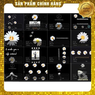 ( SLN ) nhãn vở hoa cúc GD NV27 hoạt hình set 16 chiếc có keo dán sẵn