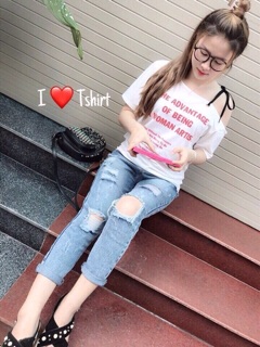Áo thun lệch vai