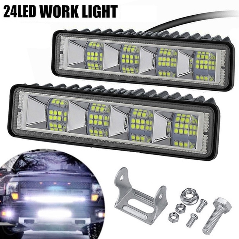 1 Thanh Đèn LED 72W 12V-60V 4x4 24 Bóng Cho Xe Hơi