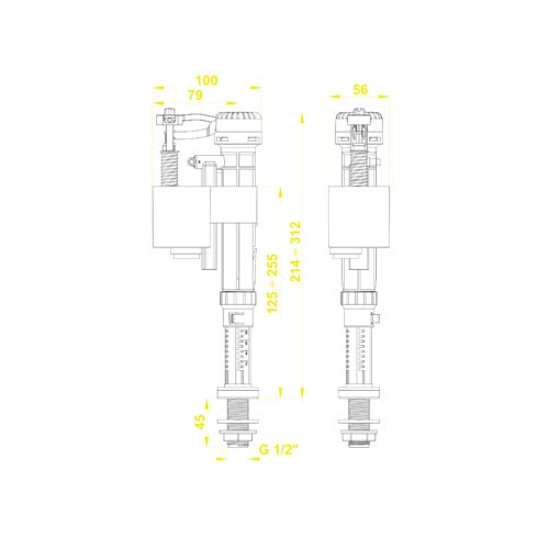 Bộ xả cấp paradise KR- Van cấp paradise KR Bộ xả bồn cầu HKC-VC11