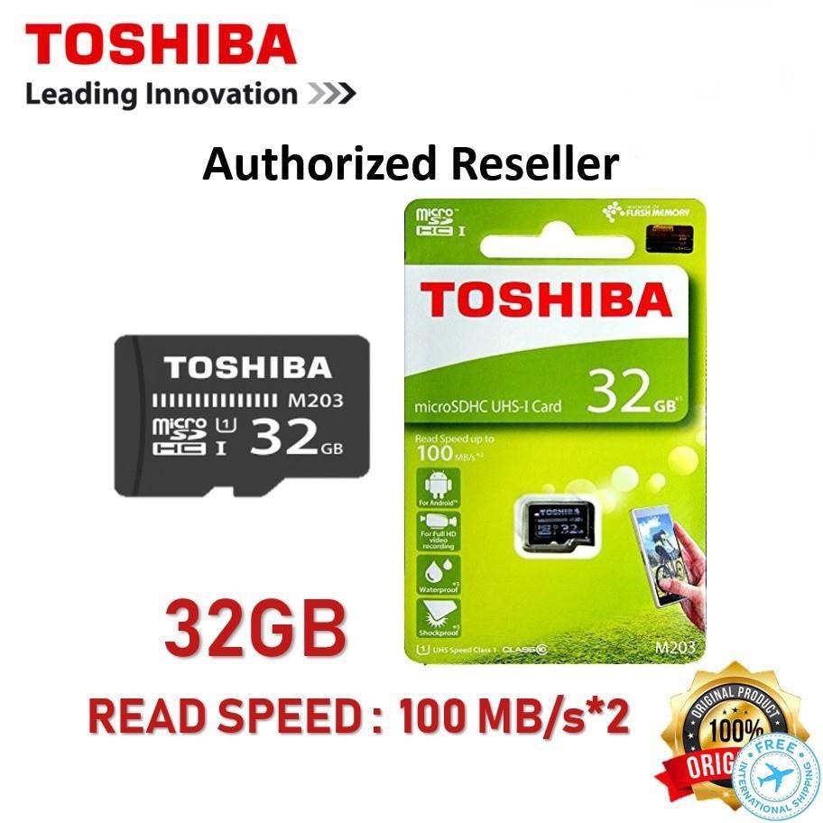 TOSHIBA Thẻ Nhớ MicroSD 32GB UHS-I U1 100MB / s CLASS 10 Micro Sdhc M203 Và Phụ Kiện