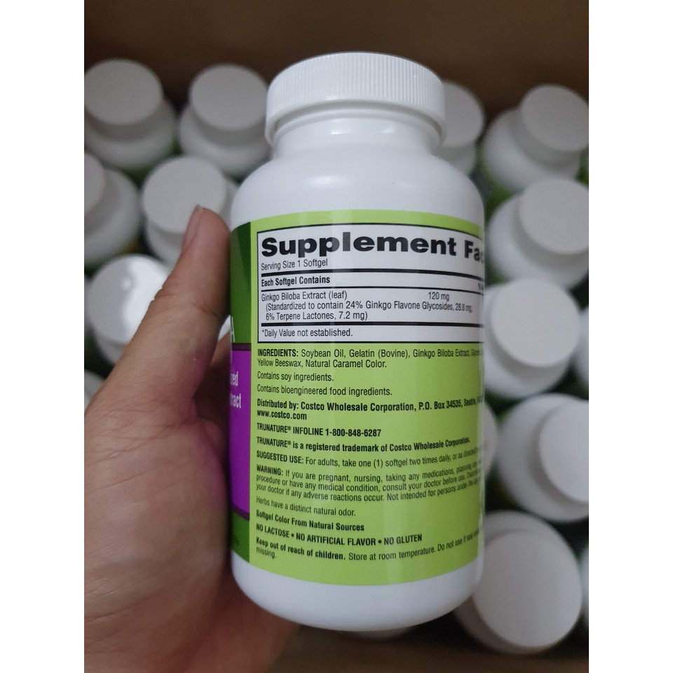 Viên Uống Bổ Não Trunature Ginkgo Biloba 120 mg chai 340 viên từ mỹ