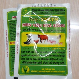 enzym men tiêu hóa sống ngừa tiêu chảy 2 goi 50gr