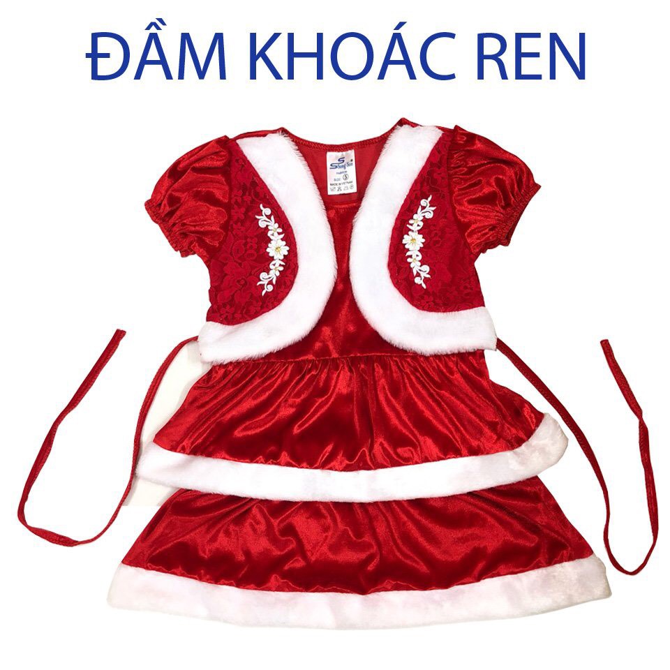 Váy đầm khoác ren cho bé gái - Đầm giáng sinh hóa trang Noel