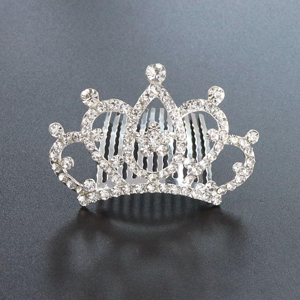 Lược Cài Tóc Hình Vương Miện Công Chúa Đính Hoa Thanh Lịch Cho Cô Dâu