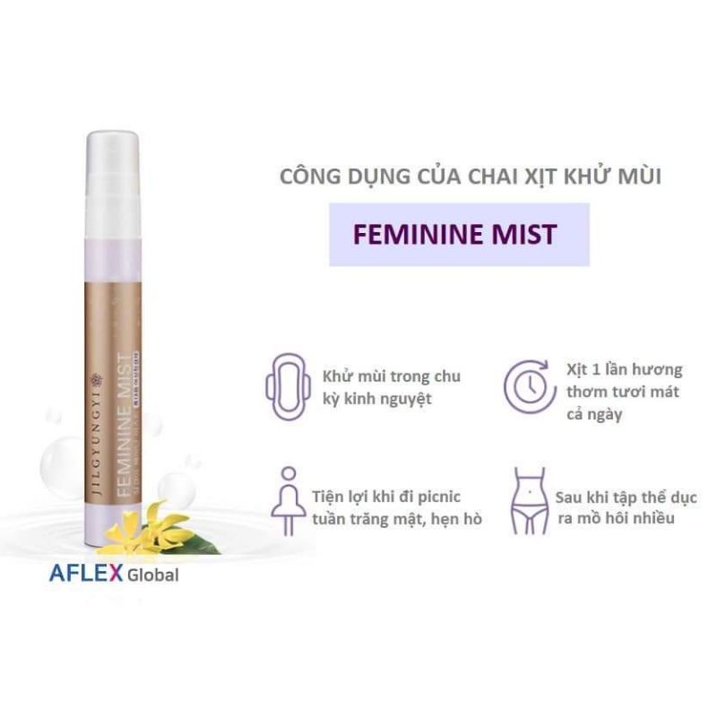 XỊT KHỬ MÙI VÙNG KÍN FEMININE MIST JILGYUNGYI HÀN QUỐC 9ML