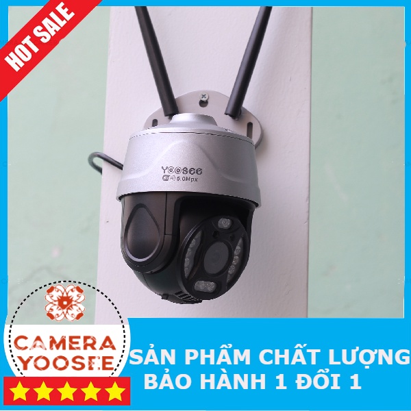 Camera wifi Yoosee 5.0 mpx camera ngoài trời 360 độ PTZ Full HD giám sát quay đêm có màu( mã 2 râu 5.0)