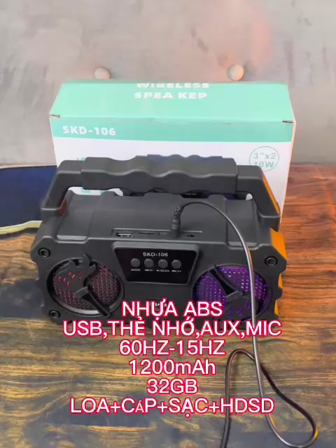 Loa bluetooth mini SKD106 kèm 01 mic karaoke - Bảo hành chính hãng 6 Tháng | BigBuy360 - bigbuy360.vn