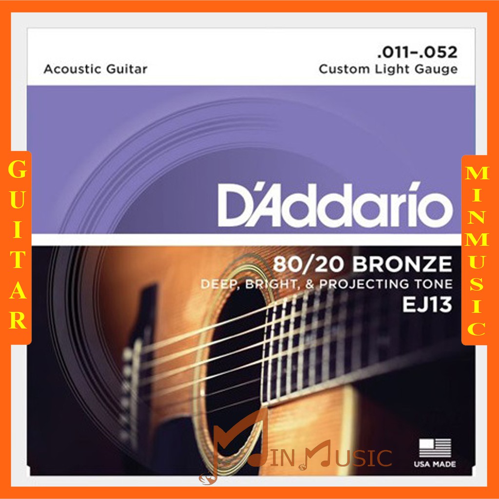 Dây Đàn Guitar Acoustic D'Addario EJ13 [Size 11]