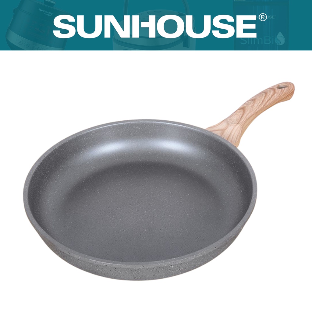 Chảo đúc siêu bền vân đá đáy từ SUNHOUSE MAMA SHG1128MMB/30MMB