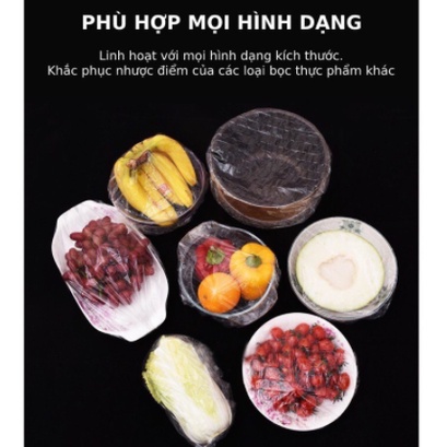 SET 100 Chiếc Màng Bọc Thực Phẩm co giãn siêu dai có chun hình túi gấu