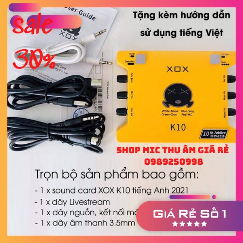 Sound card XOX K10 Phiên Bản Tiếng Anh - Kỷ Niệm 10 Năm Thành Lập Thương Hiệu, XOX K10 SHOP MIX UY TÍN