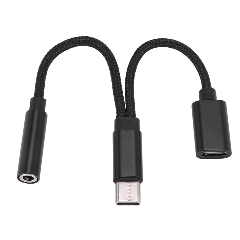 Bộ chuyển đổi tai nghe 2 trong 1 Loại C Bộ chia USB C Jack cắm Bộ chuyển đổi sạc âm thanh AUX cho Huawei Xiaomi