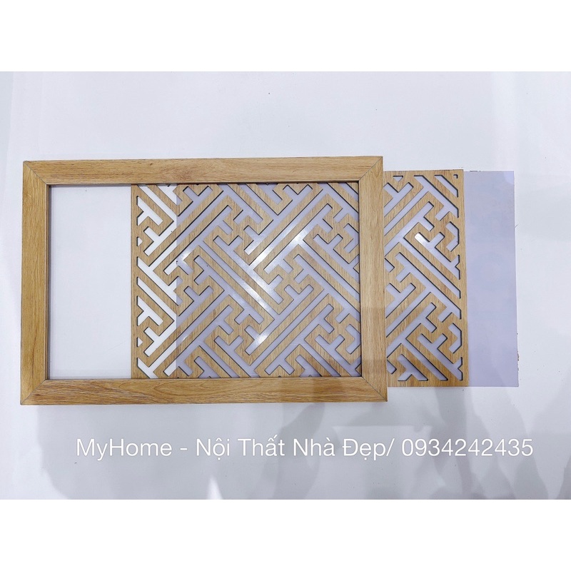 Bộ chống ám khói ban thờ màu vàng vân gỗ.