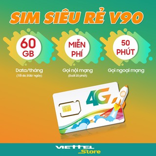 [SIM GỌI MIỄN PHÍ, VÀO MẠNG MIỄN PHÍ] SIM VIETTEL V90 (chưa nạp 90 nghìn, còn 11 tháng đk gói)