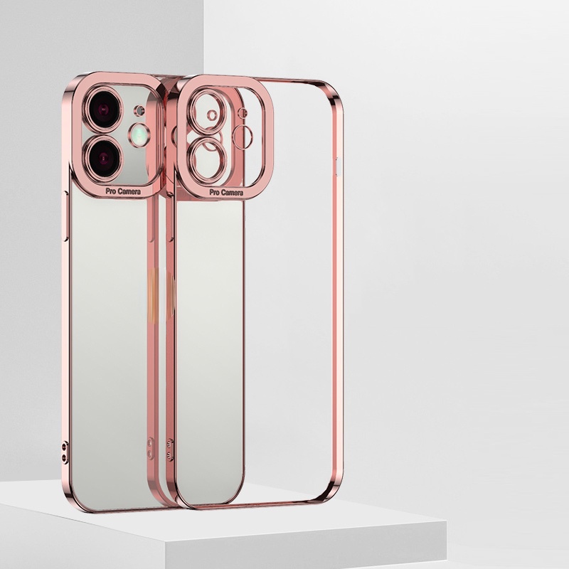 Ốp Điện Thoại TPU Mềm Trong Suốt Viền Mạ Điện Cho iPhone 13 12 11 Pro 13 Pro Max 12 Pro