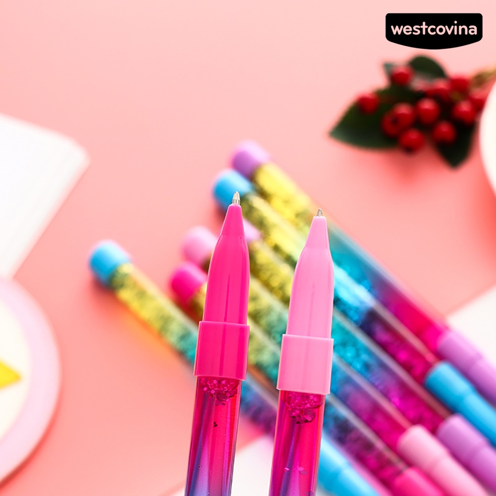 [Hot]✍Bút Bi Mực Xanh Có Tay Cầm Đính Kim Sa Lấp Lánh Cho Học Sinh/Văn Phòng