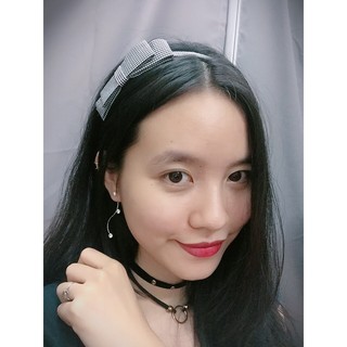 Bờm nơ kẻ ô nhỏ phong cách hàn quốc họa tiết sang trọng đáng yêu trẻ trung đi biển mùa hè 2017 siêu xinh rẻ đẹp