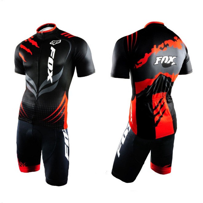 Bộ Quần Áo Đi Xe Đạp Leo Núi Màu Đỏ Đen Tay Ngắn Phong Cách Mới Dành Cho Nam