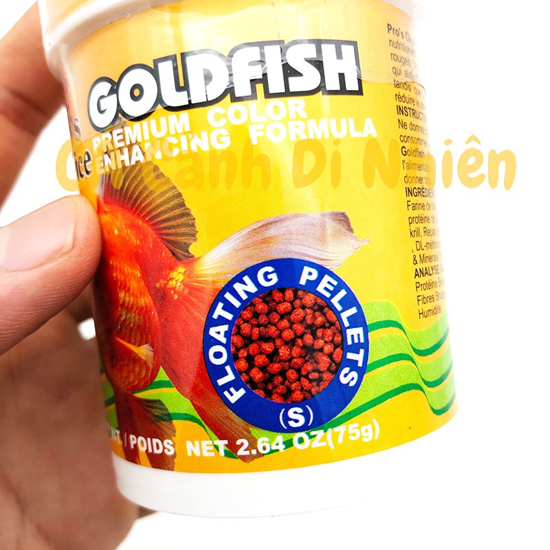 Thức ăn cho cá vàng GOLDFISH Pro'S Choice dạng HẠT lọ CAM 75 Gram