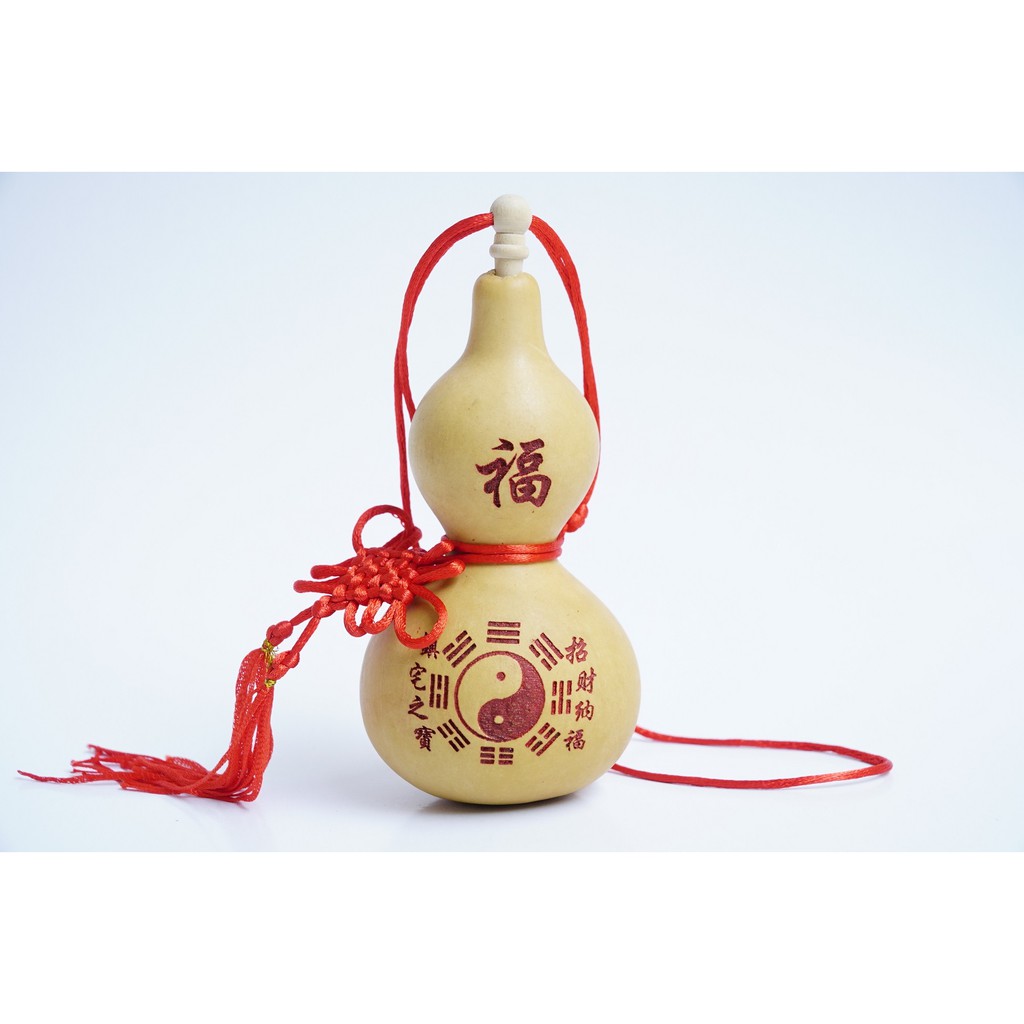 Bầu hồ lô phong thủy bát quái khắc Laze dây đỏ có nắp trấn trạch | BigBuy360 - bigbuy360.vn