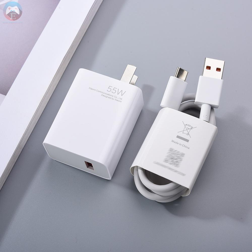 Ê Xiaomi 55W GaN Fast Charger &amp; Type-C Charging Cable MINI Quick Charger GaN Technology Safe Power Adapter Compatible for Andriod/Xiaomi 10/Redmi K30/Smartphone