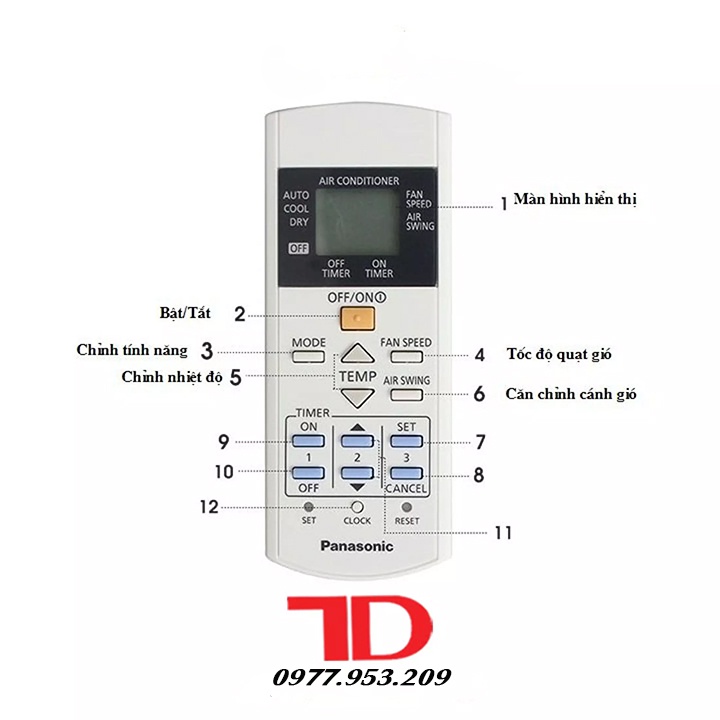 Remote máy lạnh Panasonic