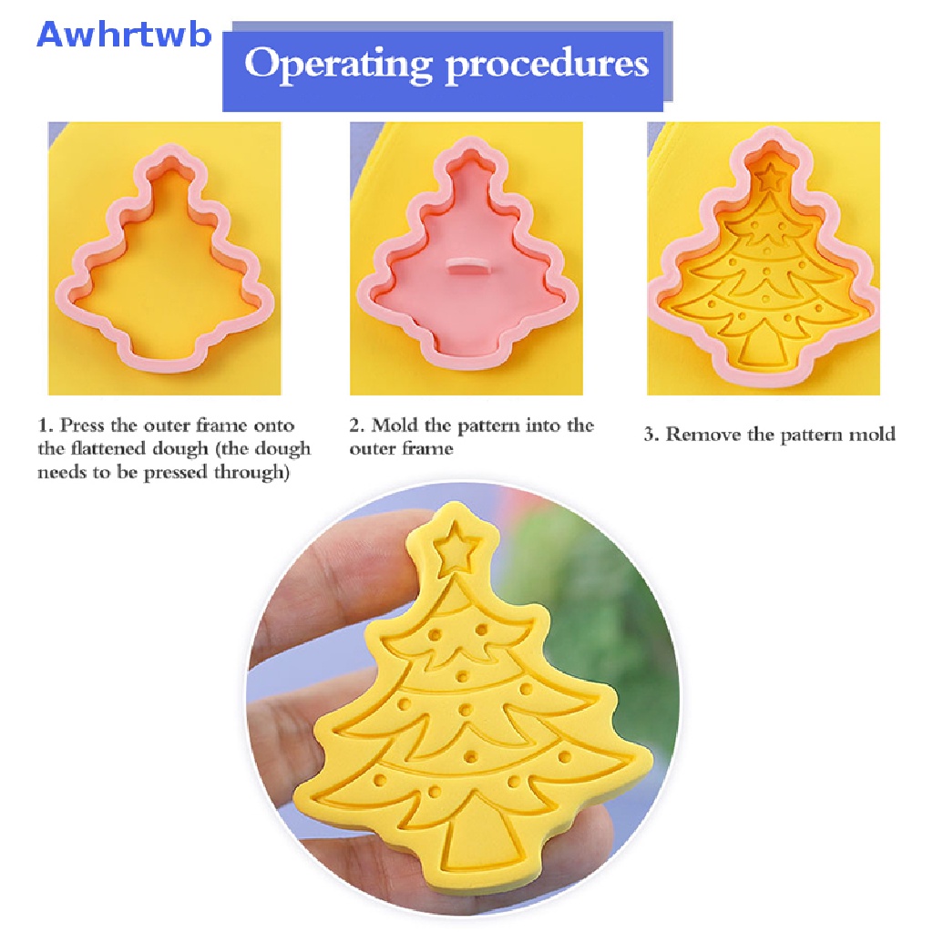 Set 8 Khuôn Cắt Bánh Quy Tạo Hình 3D Chủ Đề Giáng Sinh Mới