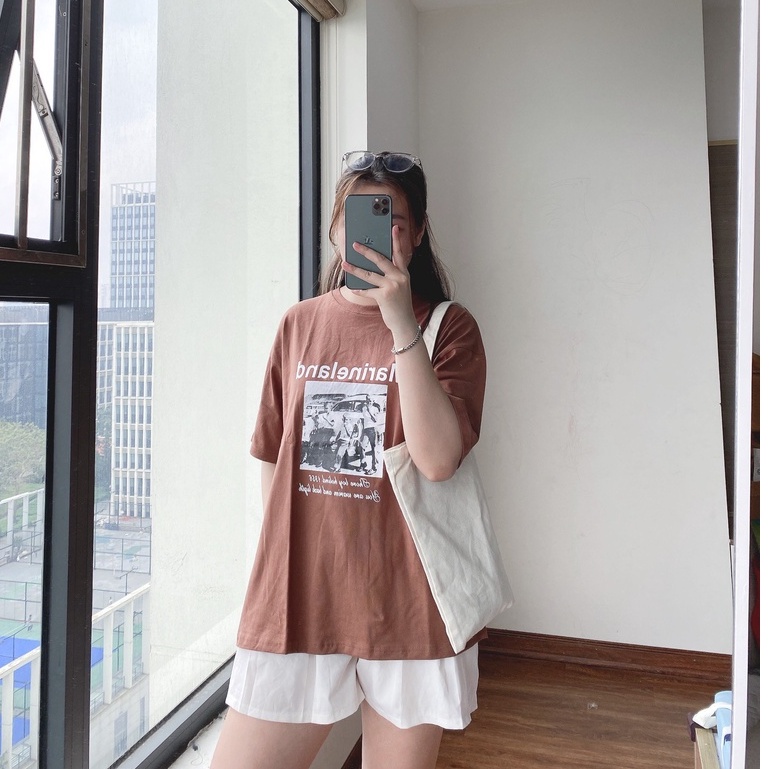 Áo Thun 3158 Marineland PEONYB Nữ [FREESHIP] Phông form rộng tay lỡ oversize in hình vintage trắng đen cá tính Ulzzang