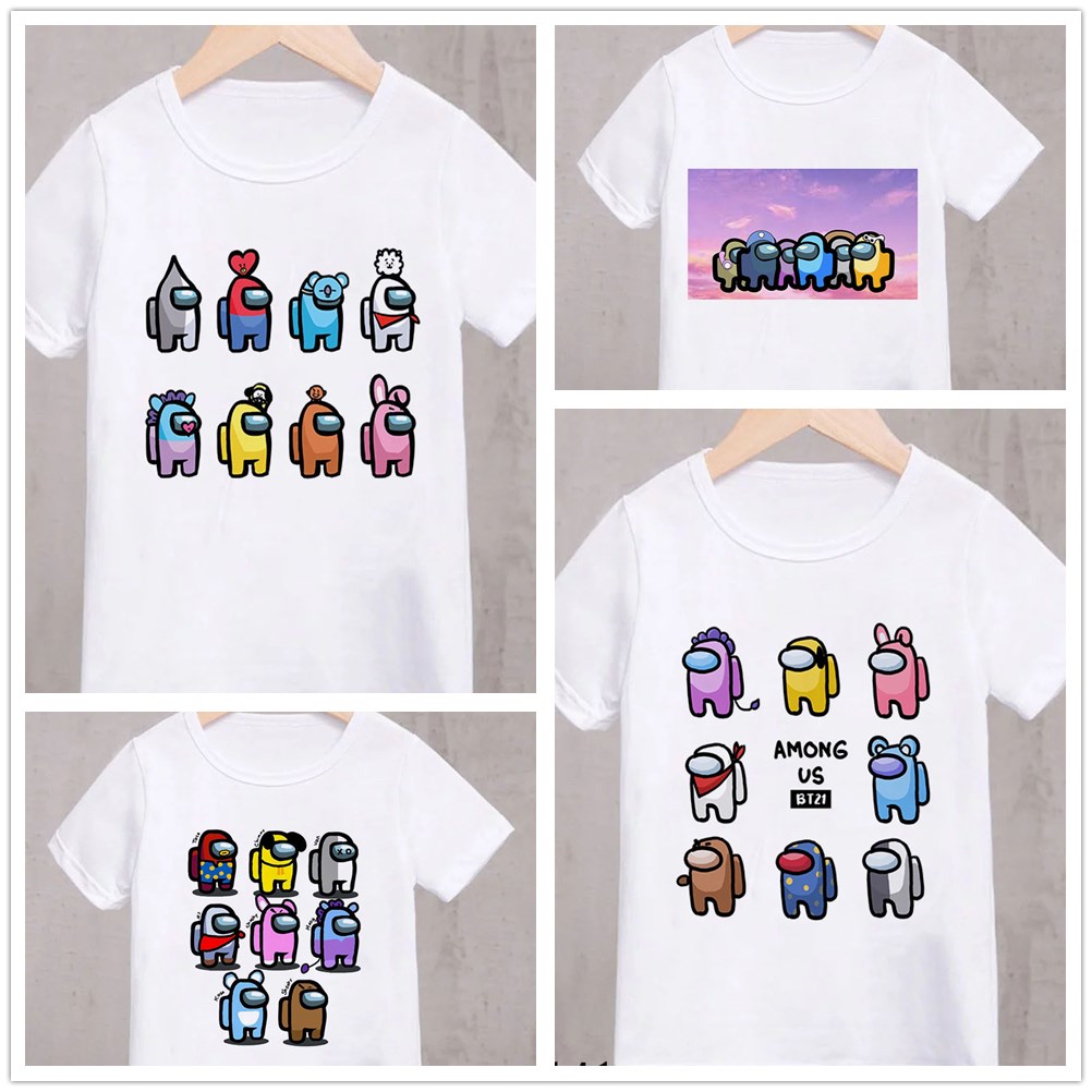 Áo Thun Tay Ngắn In Hình Bt21 Thời Trang Cho Bé