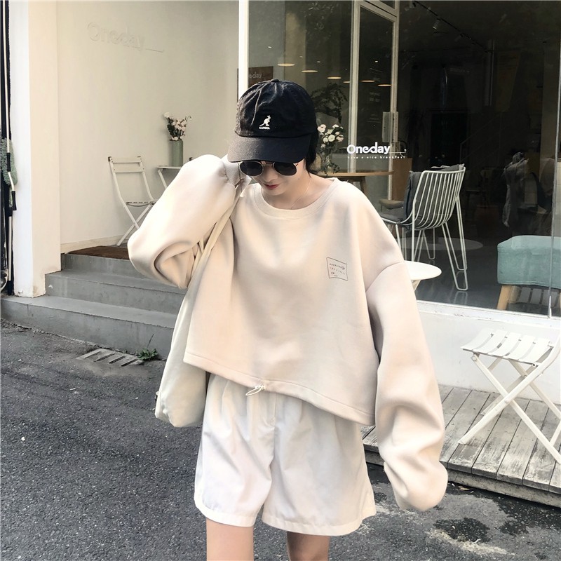 Áo sweater màu trơn tay dài phong cách Hàn Quốc cho nữ | BigBuy360 - bigbuy360.vn