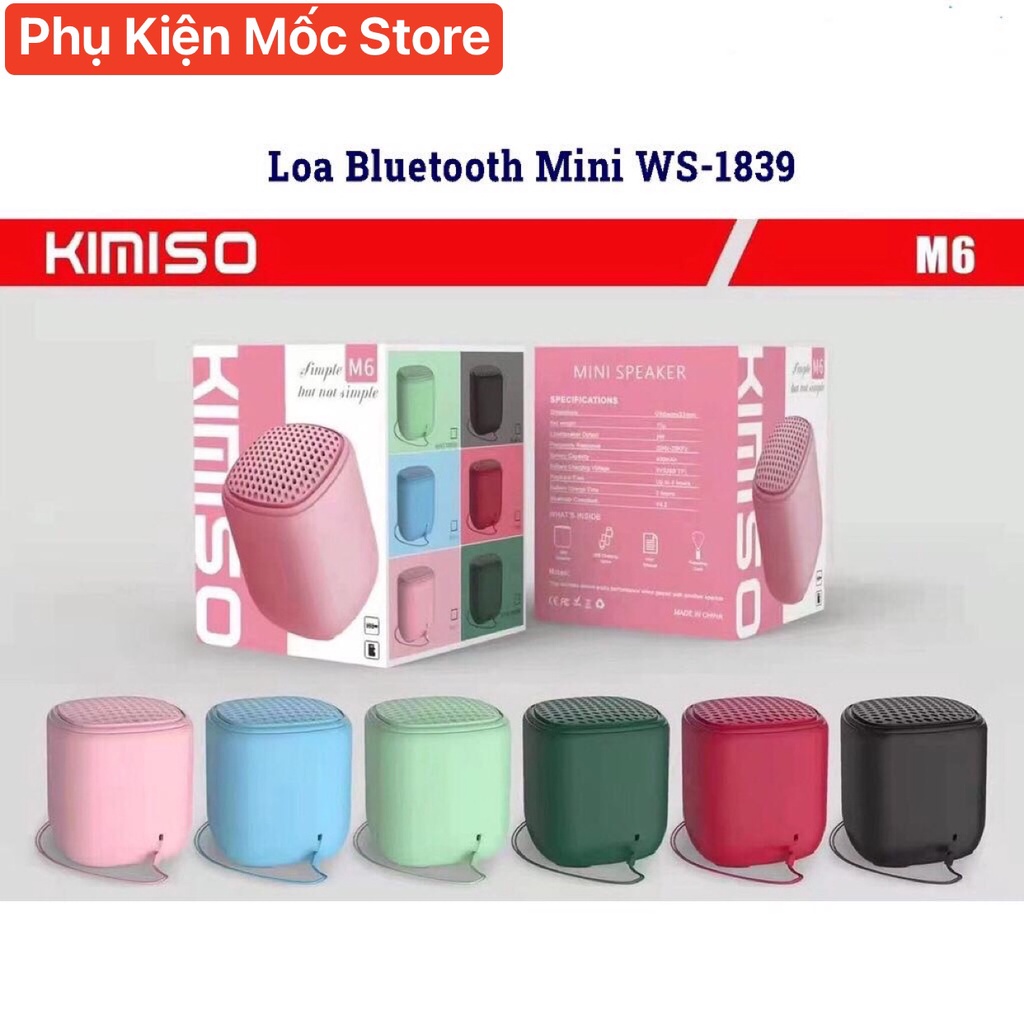 Loa bluetooth Kimiso KMS S6 MINI, vỏ kim loại bền âm thanh trong siêu lớn, nghe nhạc cực hay, có dây đeo tiện lợi