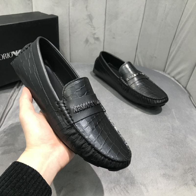 Giày lười nam da ARMANI logo