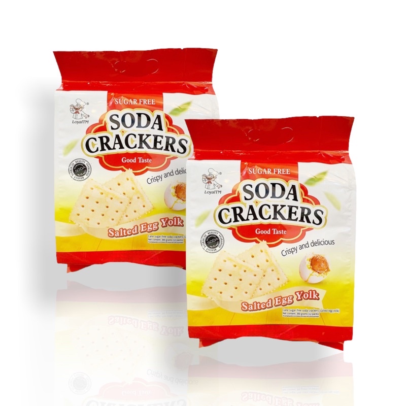 Bánh quy giòn Soda Cracker vị trứng muối không đường dành cho người ăn kiêng Đài Loan 380g