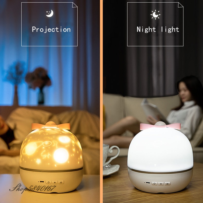 Dynamic Projector Lamp New Star Night Light Projector Constellation Night Lamp Bedroom Nightlight Kids Baby Children Room Light Bluetooth Speaker Music