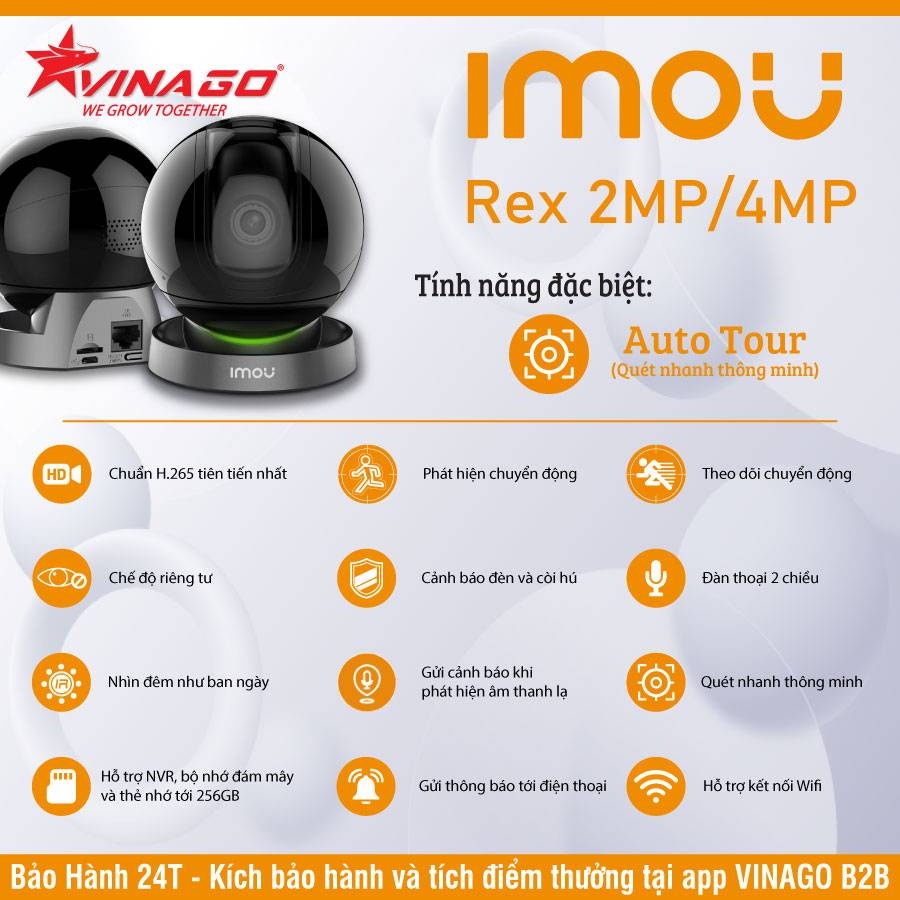 Camera WIFI trong nhà xoay 360,có tính năng quét nhanh thông minh, độ phân giải 4MP 2K QHD,IMOU A46LP, BH 24 tháng