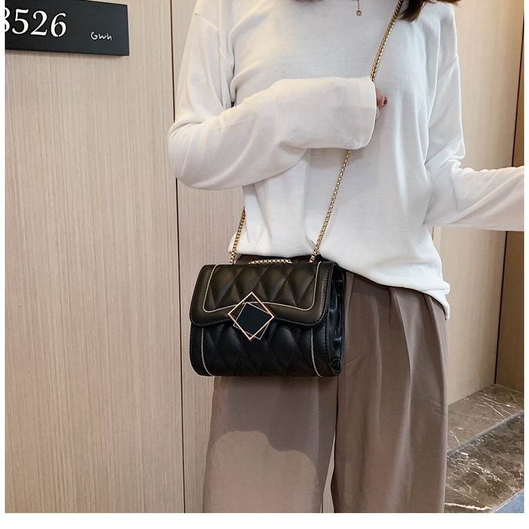[Hot Sale] Túi Khoá Tráng Gương Phong Cách ULZZANG Da Cao Cấp Đen Trắng Thời Trang Hàn Quốc 2021 TG01-02