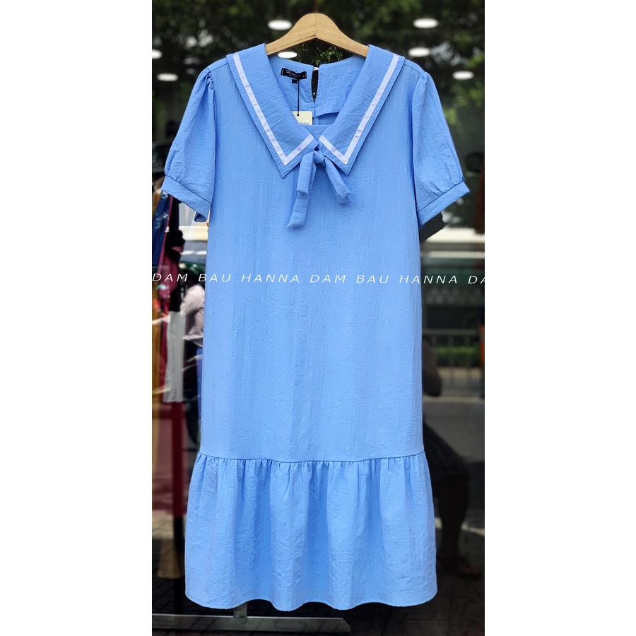 [HANNA SIZE 40-80KG] Đầm bầu công sở thiết kế cao cấp tùng đuôi cá dễ thương vải mềm mát ít nhăn có 2 túi bên sườn