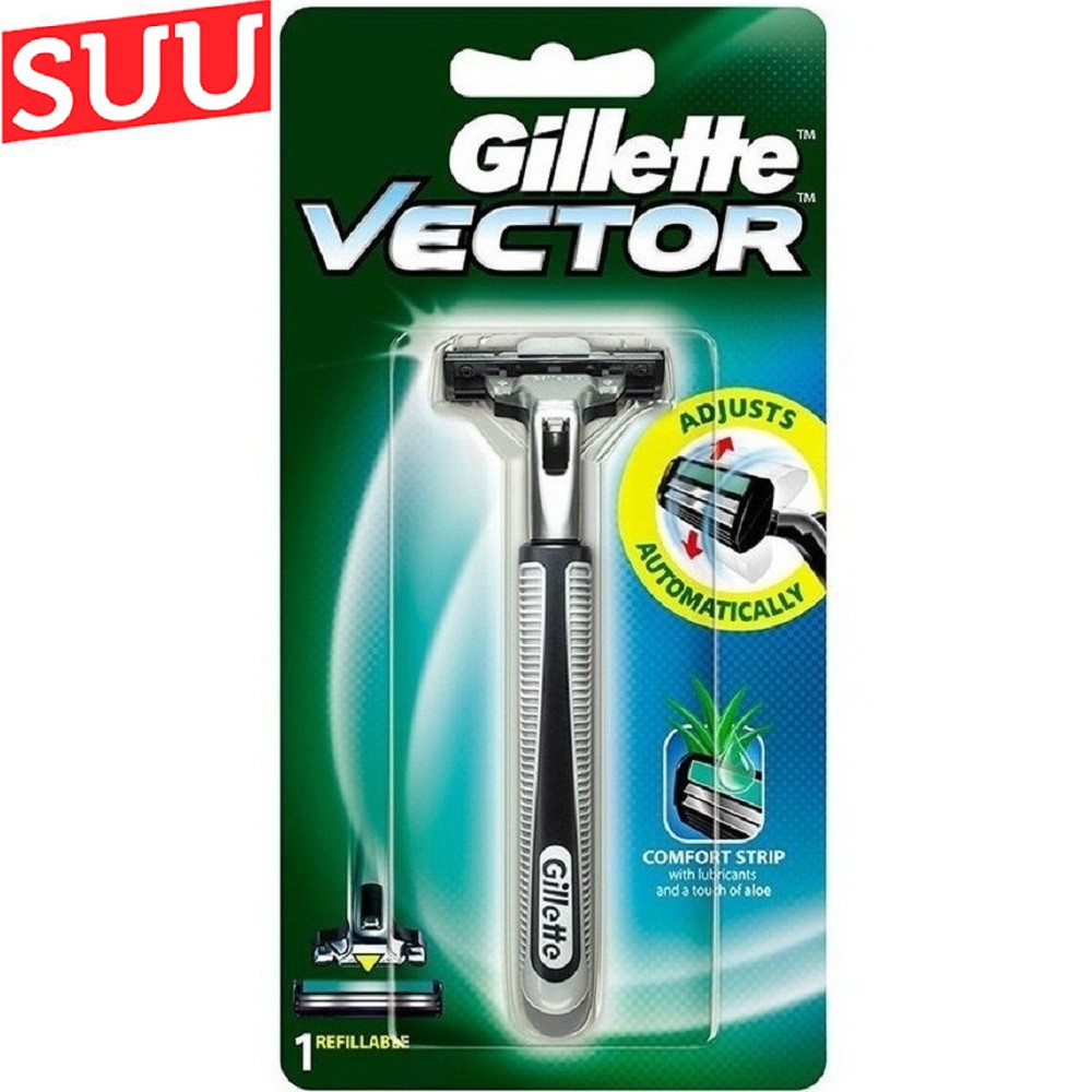 Bộ dao cạo râu Gillette Vector một cần, một lưỡi dao cạo Gillette Vector suu.shop cam kết 100% chính hãng