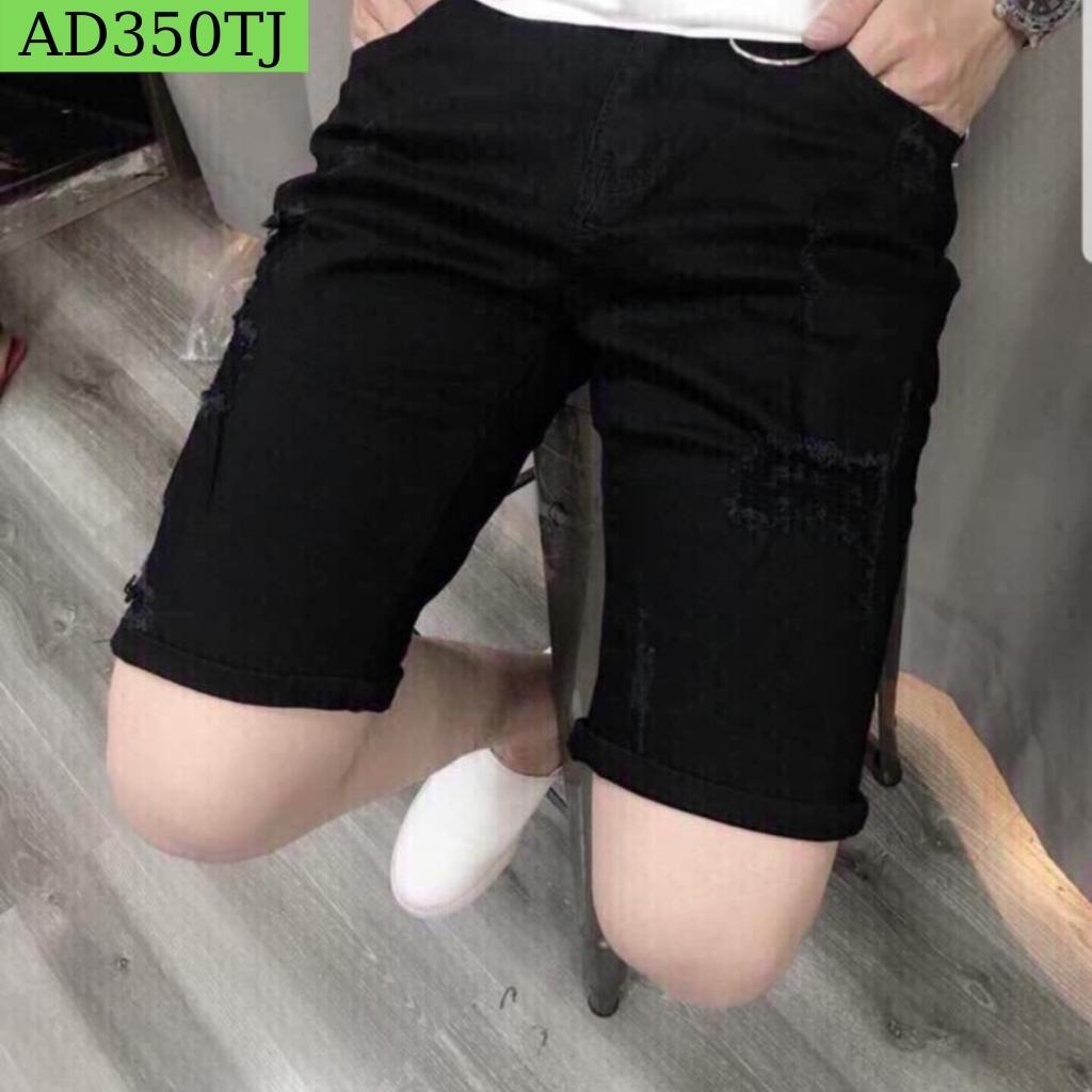Quần short nam tenji sh305tj short jean nam đen rách xước mạnh phong cách tenji store 5