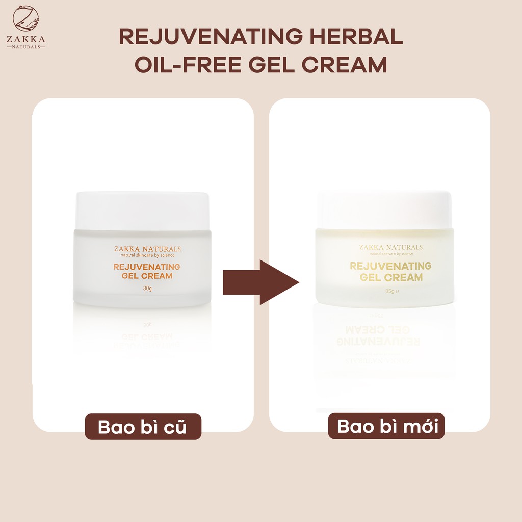 Gel Kem Dưỡng B5 Zakka Naturals Phục Hồi, Tái Tạo Da Lành Tính Rejuvenating Herbal Oil Free Gel Cream 35g | BigBuy360 - bigbuy360.vn